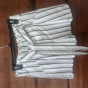 Striped White and Black Shorts
